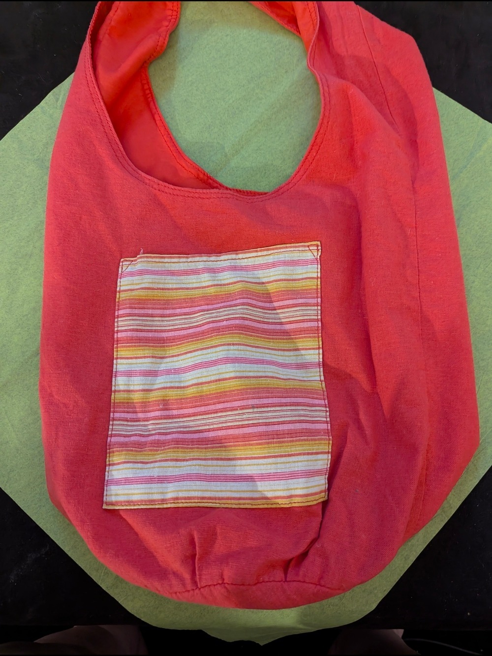 Old Navy: Pink Striped Pocket Tote Bag